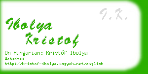 ibolya kristof business card