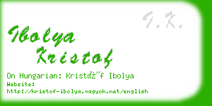 ibolya kristof business card